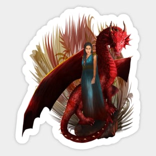 Red Dragon and the Princess Sticker